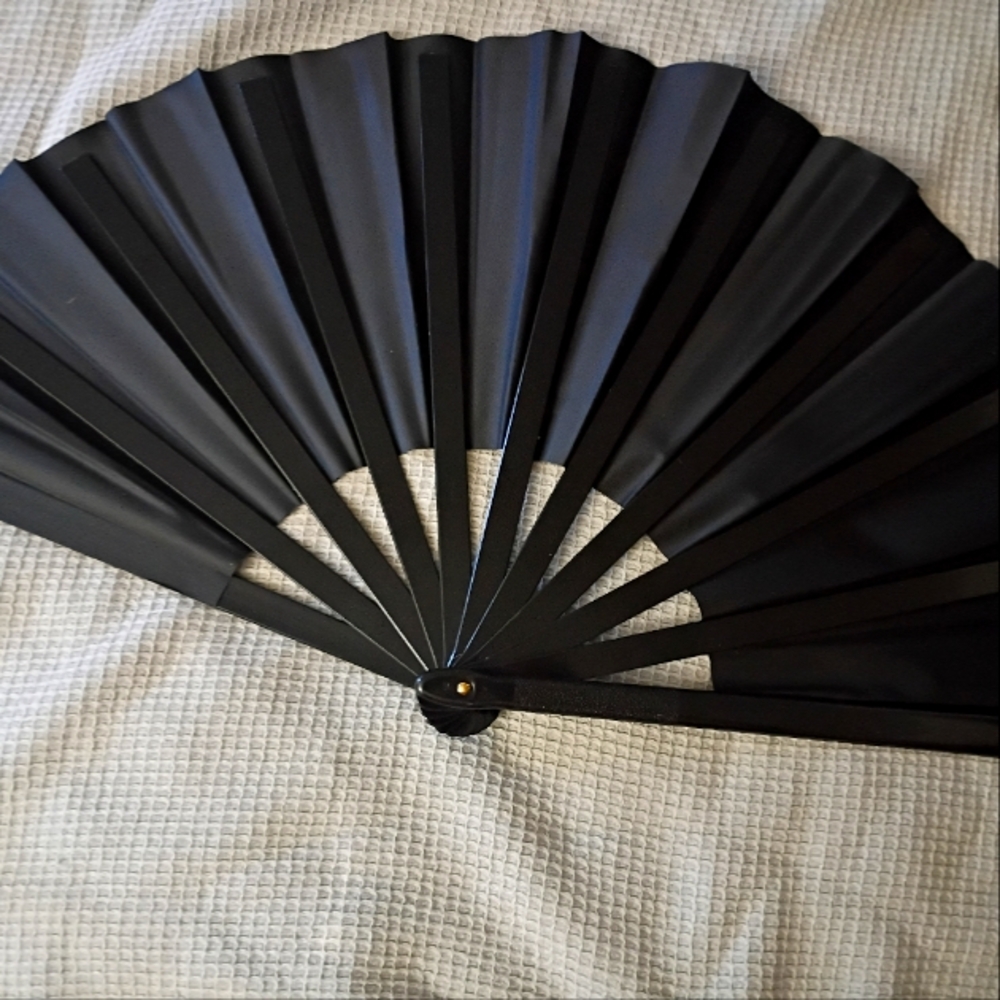 2 Elegant Black Folding Fan